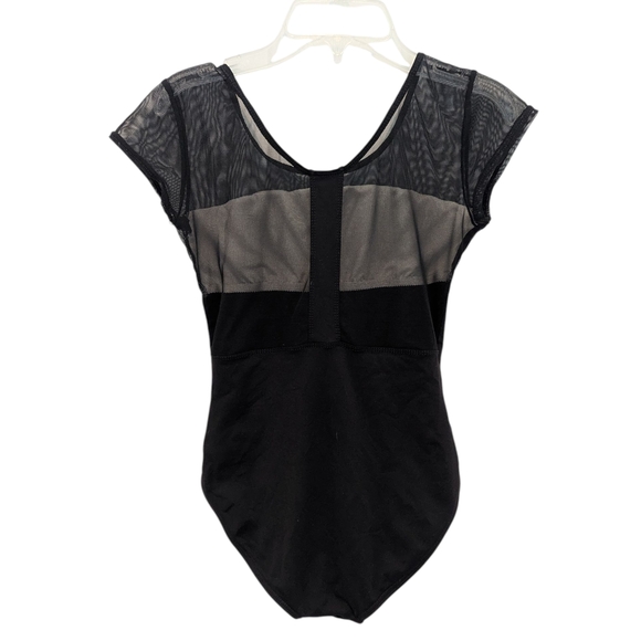 Motionwear Black Fitted Cap Sleeve Leotard - Picture 3 of 6